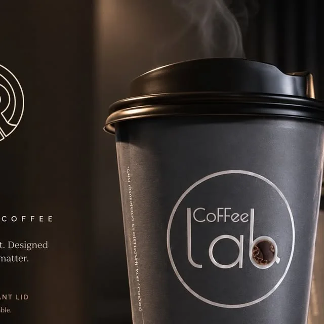 كوب ورقي مطبوع لعلامة Coffee Lab ضمن أعمال OTRAKÇI REKLAM